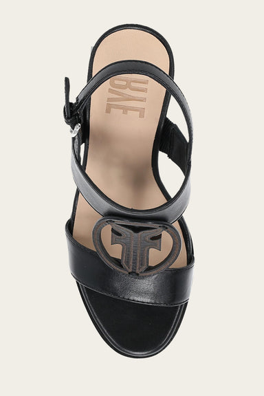 Rachel Logo Sandal - Black - Top Down