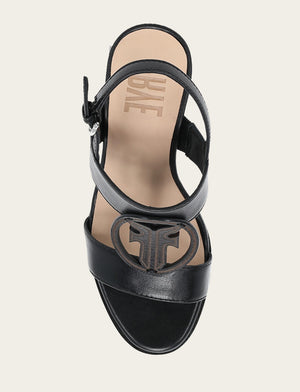 Rachel Logo Sandal - Black - Top Down