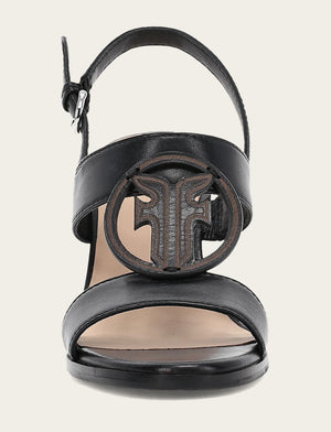 Rachel Logo Sandal - Black - Front