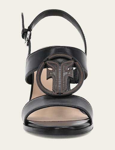 Rachel Logo Sandal - Black - Front