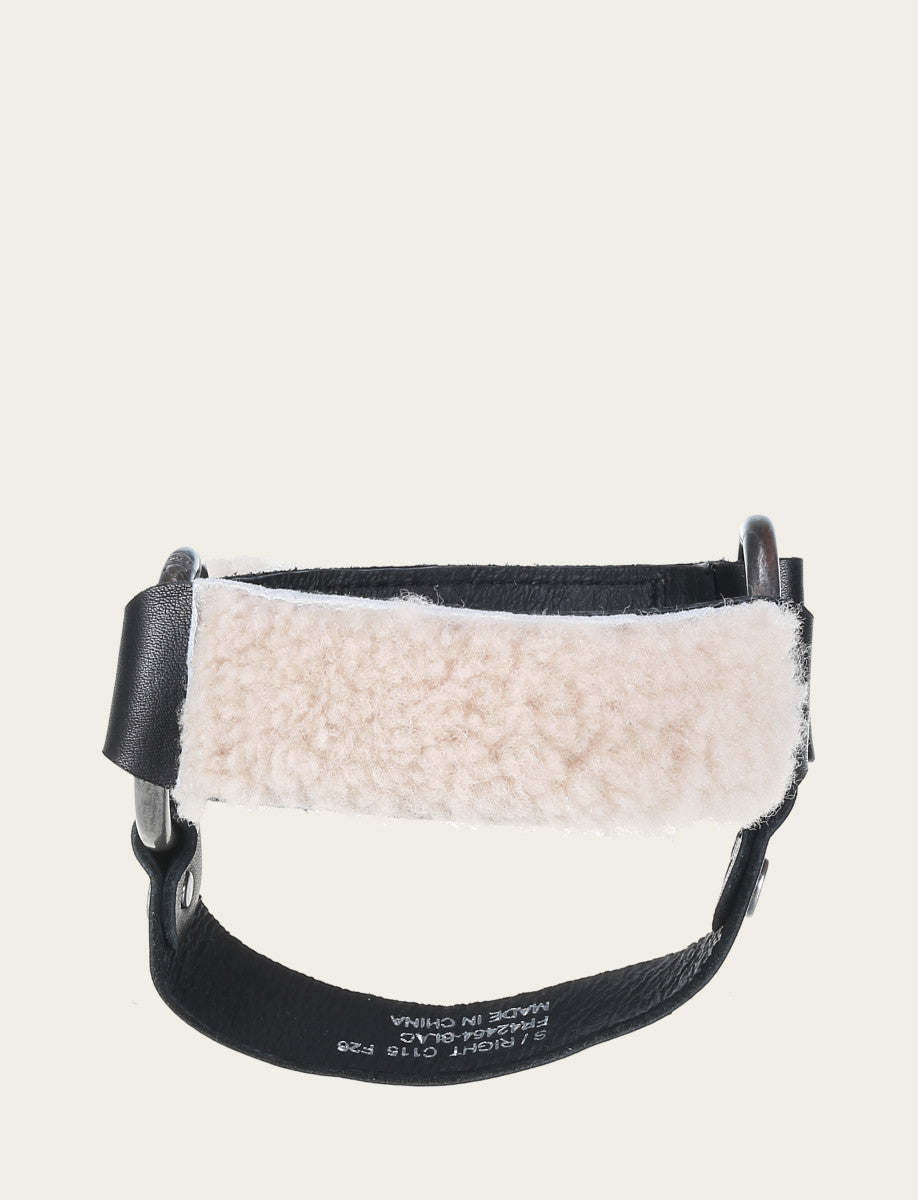 Removable Shearling Boot Harness - Black - Front