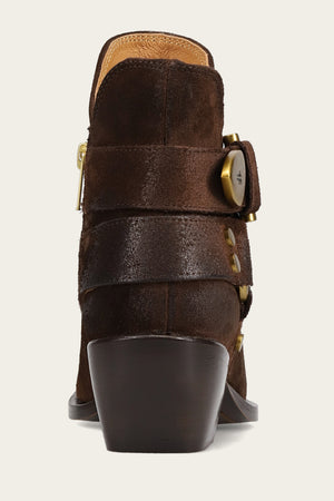Sacha Multi Strap Bootie - Chocolate - Back