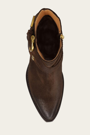 Sacha Multi Strap Bootie - Chocolate - Top Down