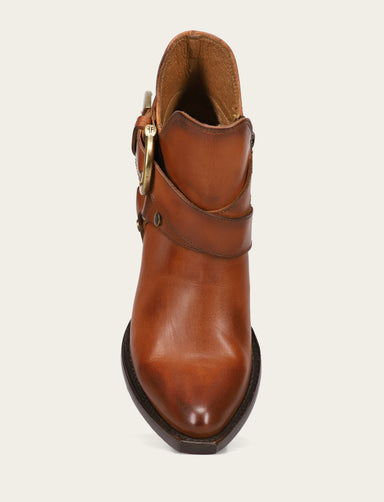 Sacha Multi Strap Bootie - Caramel - Top Down