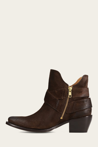 Sacha Multi Strap Bootie - Chocolate - Inside