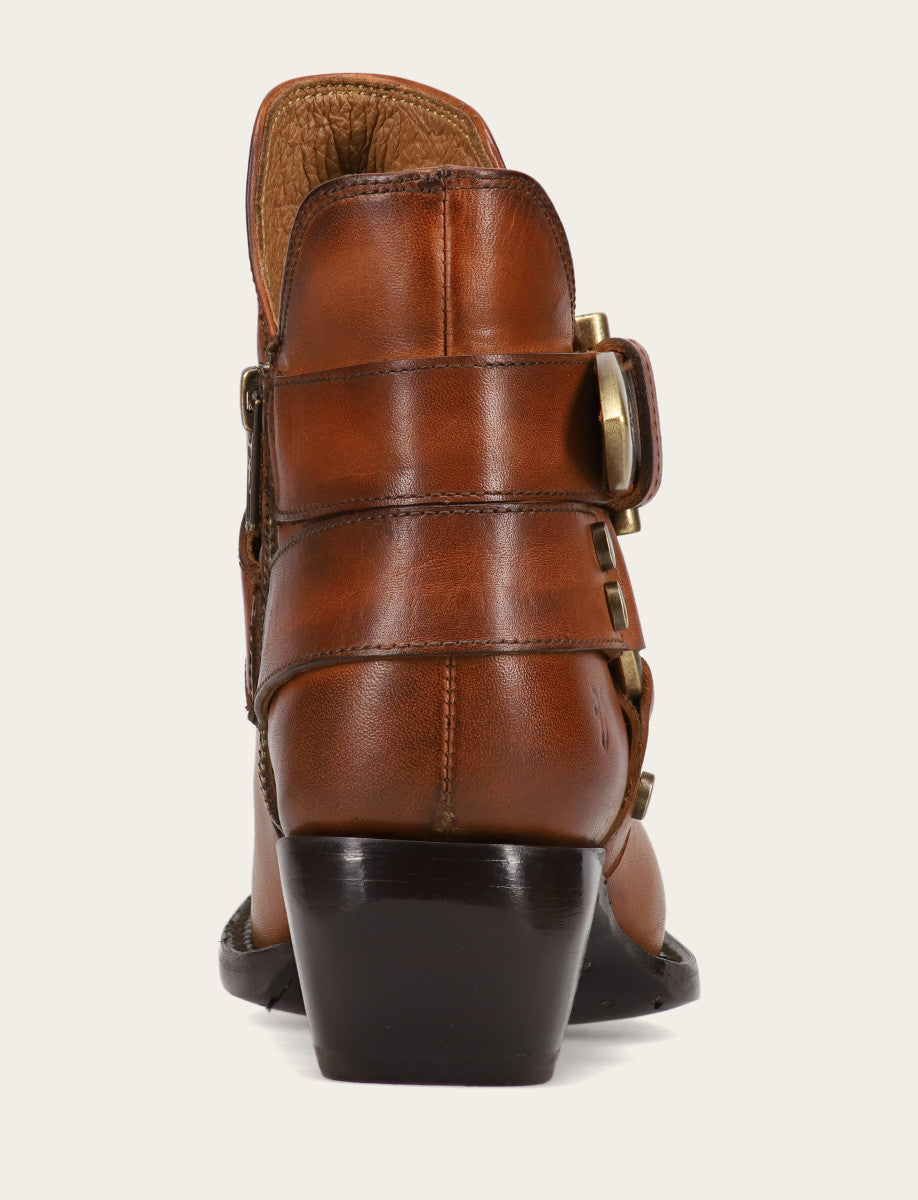Sacha Multi Strap Bootie - Caramel - Back