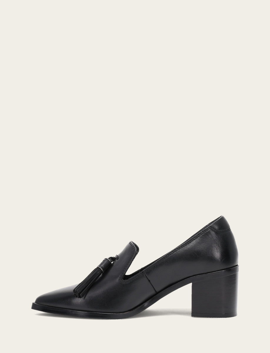 Sadie Venetian Tassel - Black - Inside