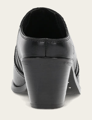 Sara Western Mule - Black - Back