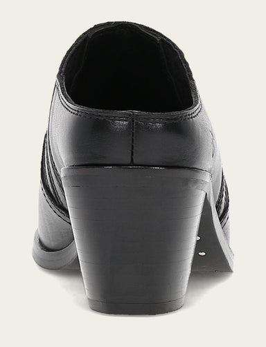 Sara Western Mule - Black - Back