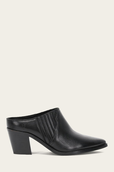 Sara Western Mule - Black - Outside