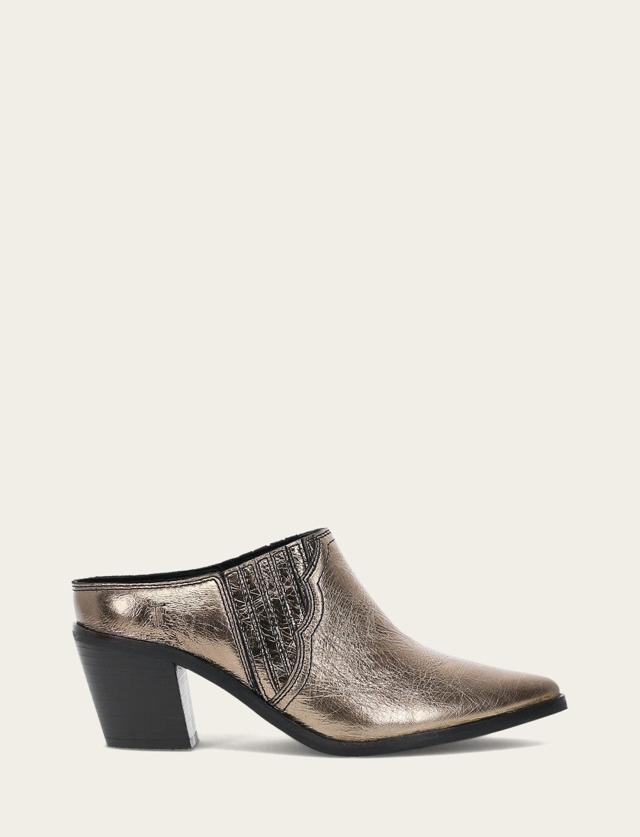 Sara Western Mule - Bronze - Outside
