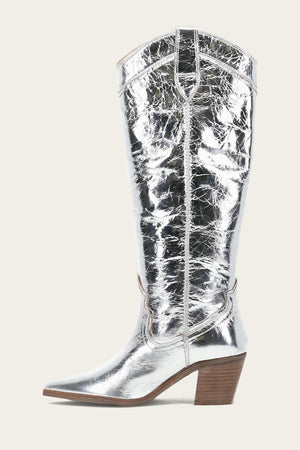 Sara Western Tall - Silver - Inside
