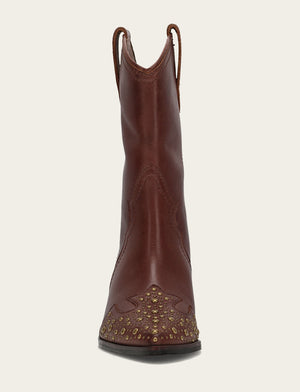 Sara Wingtip Stud - Saddle - Front