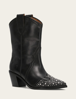 Frye Sara Wingtip Stud Women's Boot Black : 7.5 B
