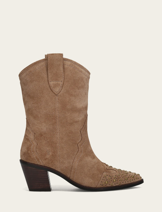 Sara Wingtip Stud - Almond - Outside