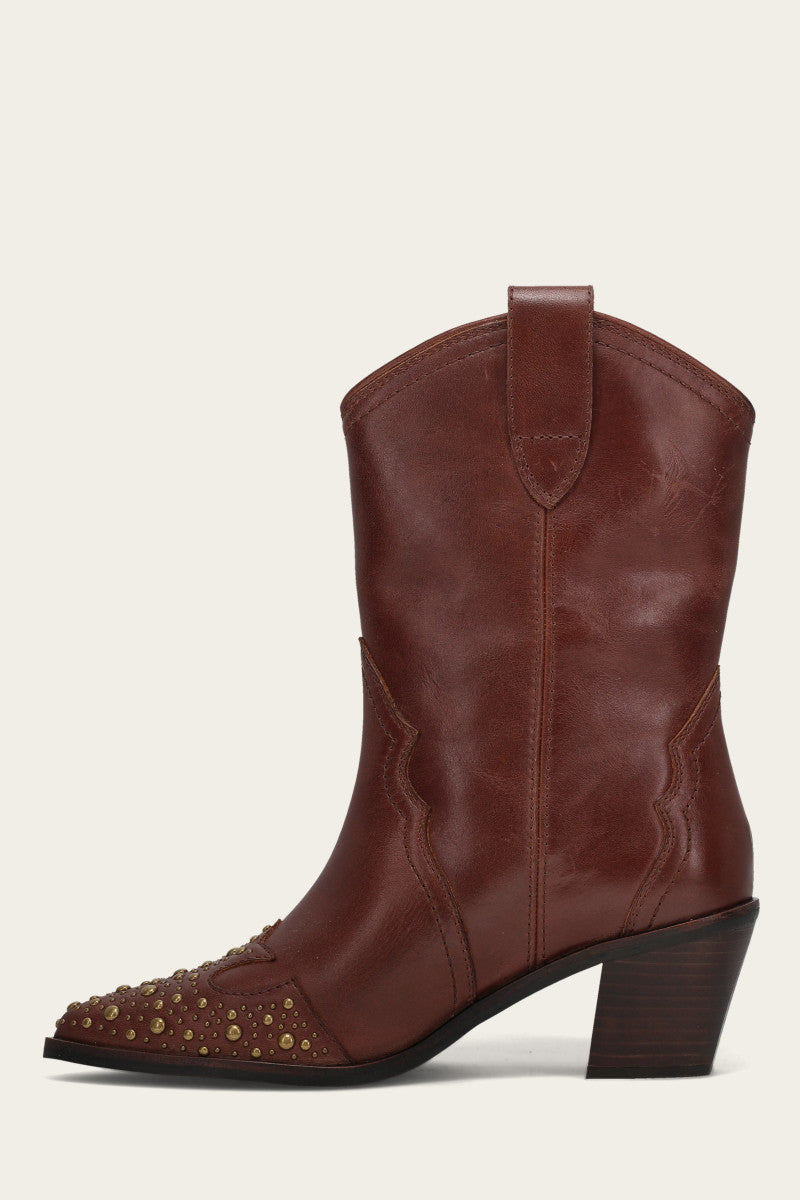 Sara Wingtip Stud - Saddle - Inside