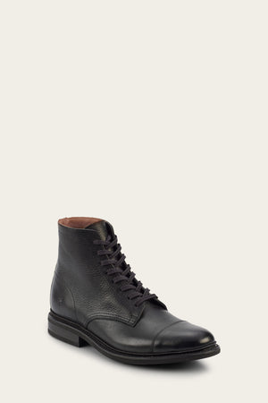 Seth Cap Toe Lace Up - Black - Hero