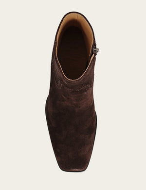 Shiloh Zip Bootie - Chocolate - Top Down