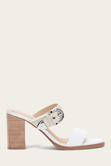 Stella Buckle Slide - White/Ivory - Outside