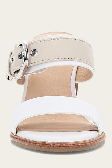 Stella Buckle Slide - White/Ivory - Front