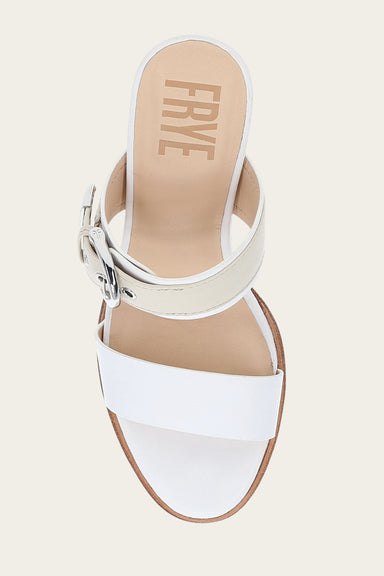 Stella Buckle Slide - White/Ivory - Top Down