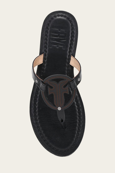 Taylor Logo Sandal - Black - Top Down