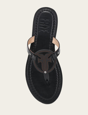 Taylor Logo Sandal - Black - Top Down