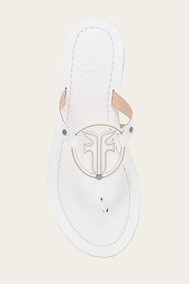 Taylor Logo Sandal - White - Top Down