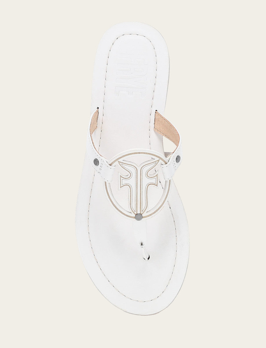 Taylor Logo Sandal - White - Top Down