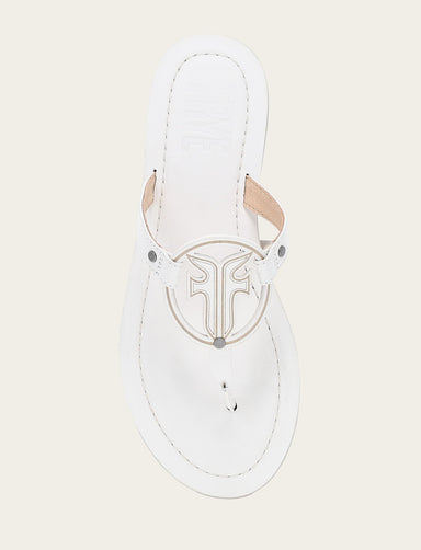 Taylor Logo Sandal - White - Top Down