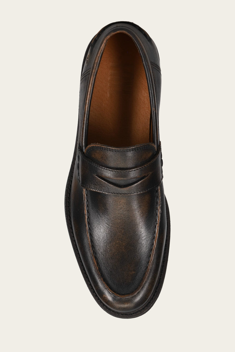 Tyler Flex Penny - Brown Brush-Off - Top Down