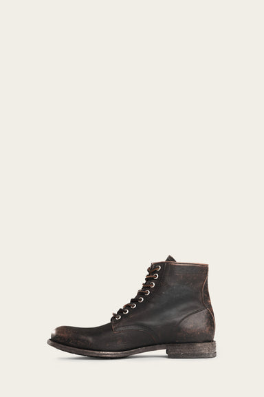 Tyler Lace Up - Antiqued Black - Inside