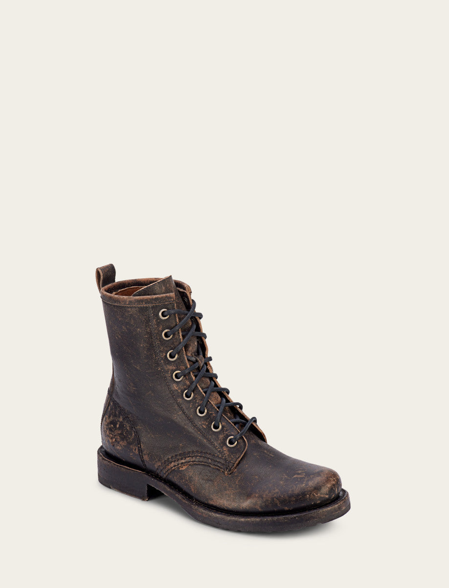 Women's Antiqued Black Veronica Combat Booties The Frye Company