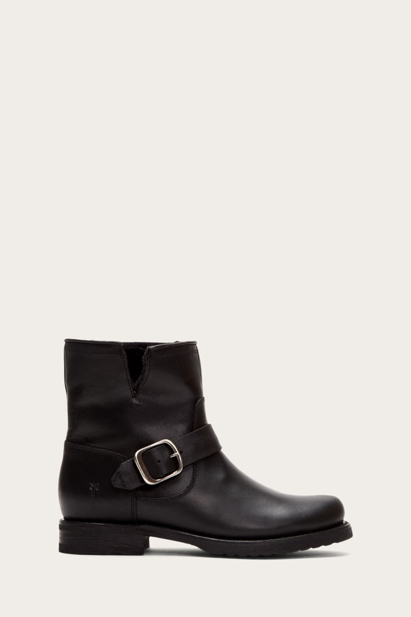 Veronica Shearling Bootie - Black - Outside