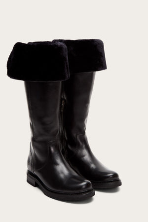 Veronica Shearling Tall - Black - Pair