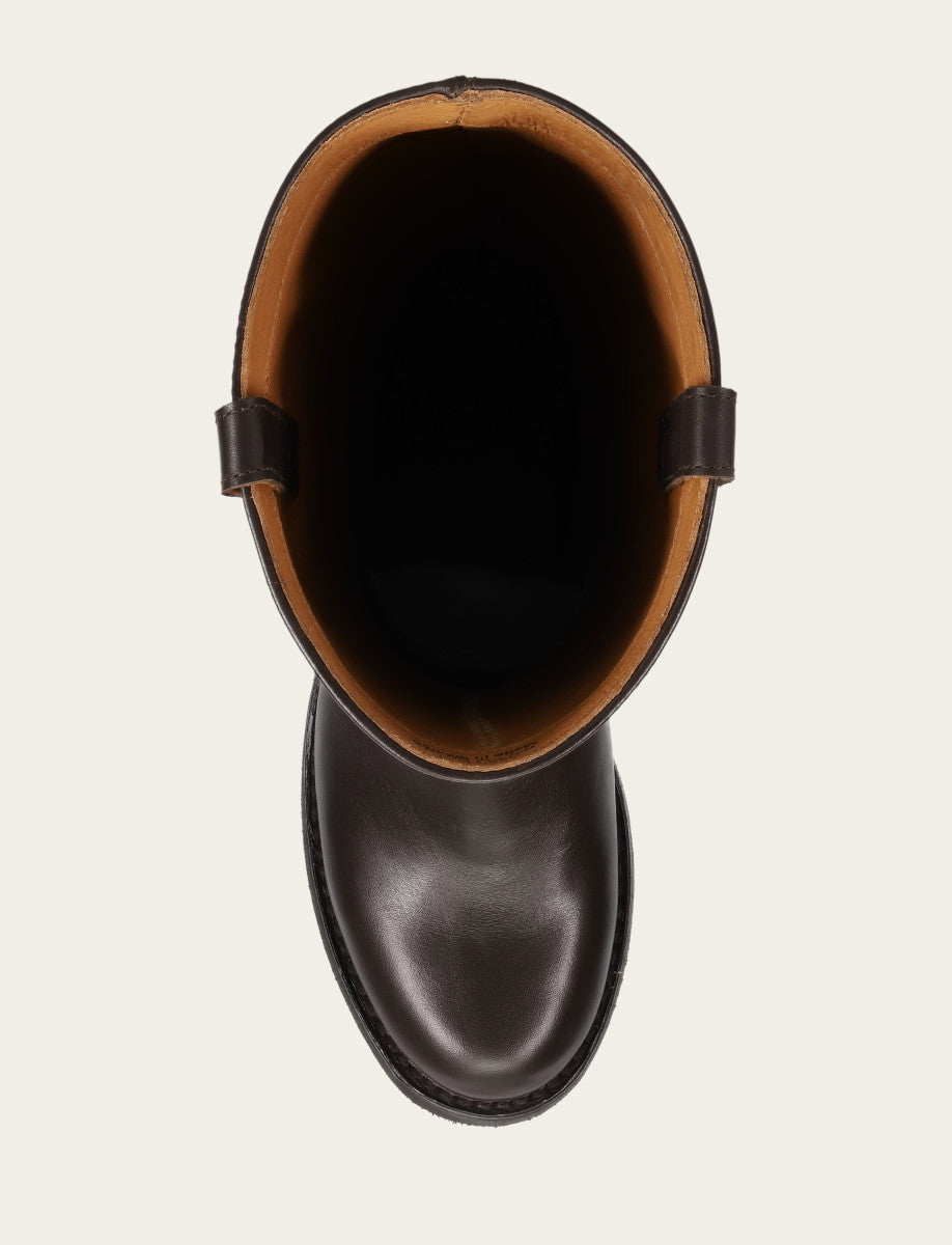 Viv Riding Boot - Dark Brown - Top Down