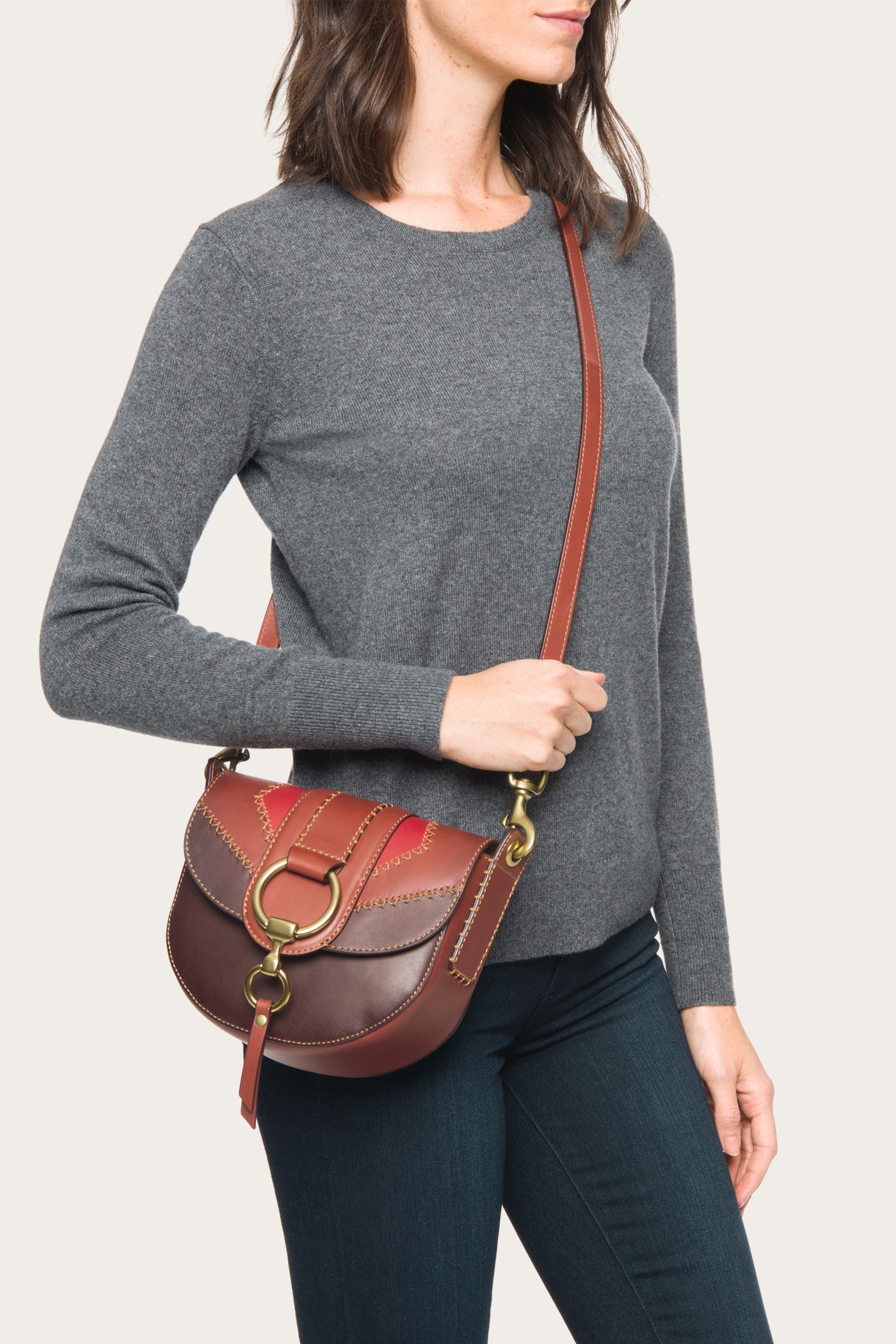 Ilana Color Block Small Saddle Pre Loved