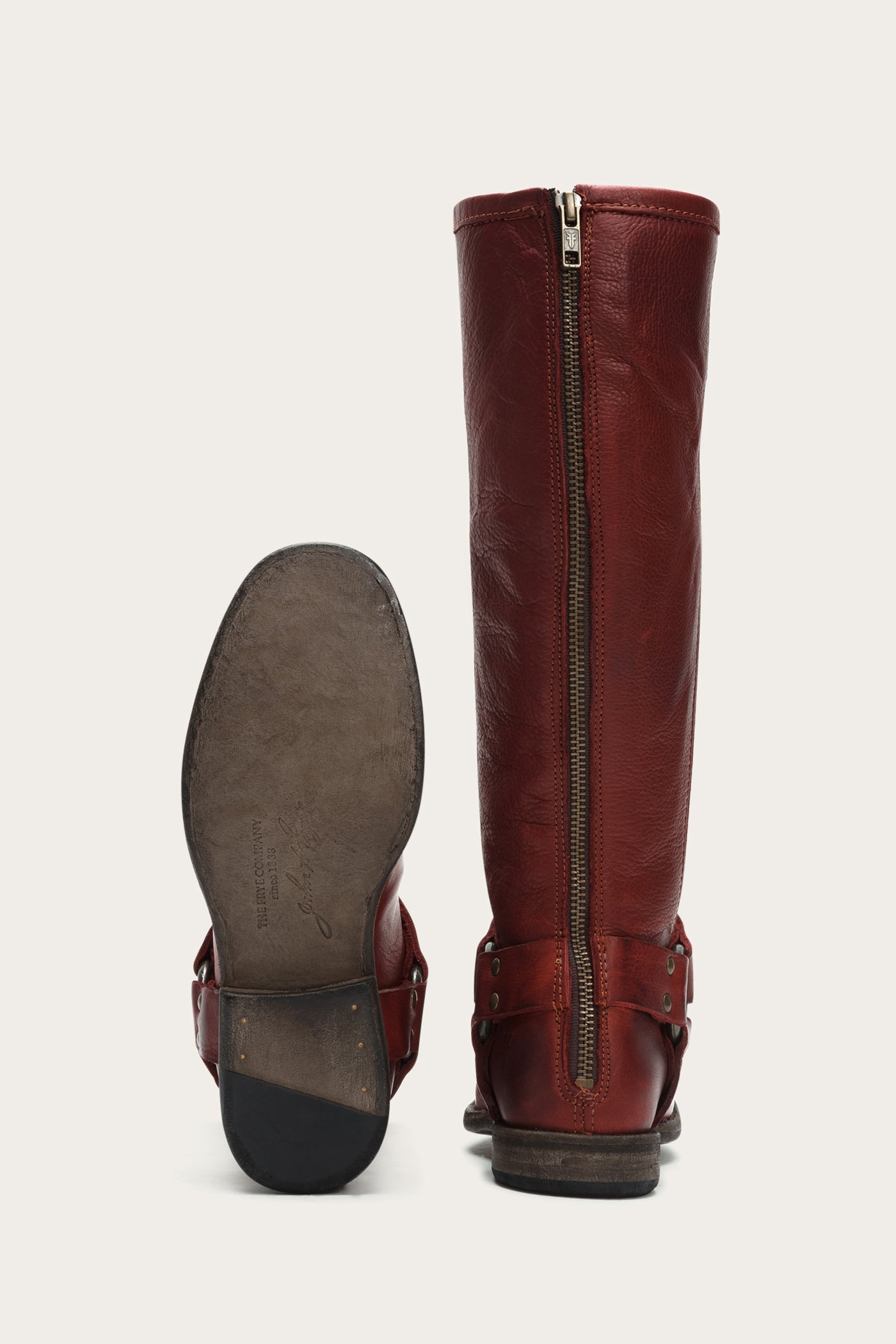 Frye burnt red boots hot sale