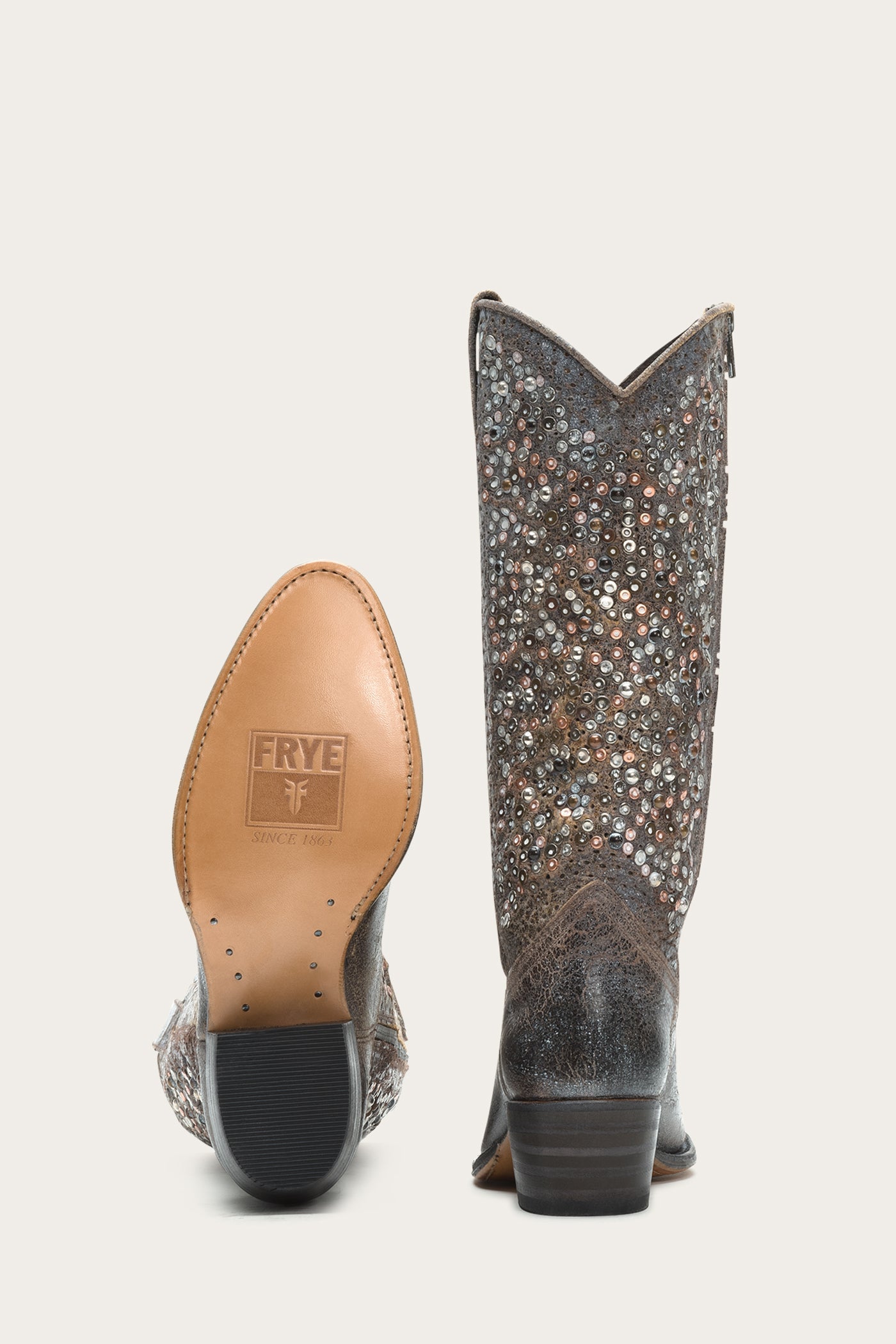 Frye deborah cheap studded tall