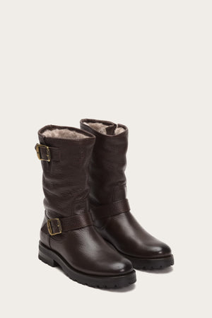 Natalie Mid Engineer Lug Shearling Pre Loved