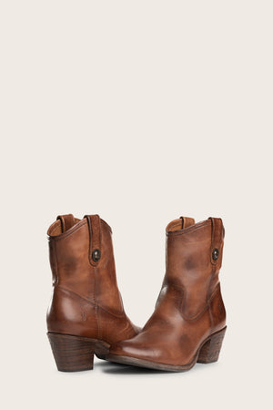 Frye jackie button boot cognac top