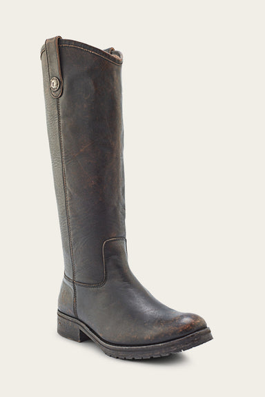 Melissa Double Sole Button Lug Tall - Antiqued Black - Hero