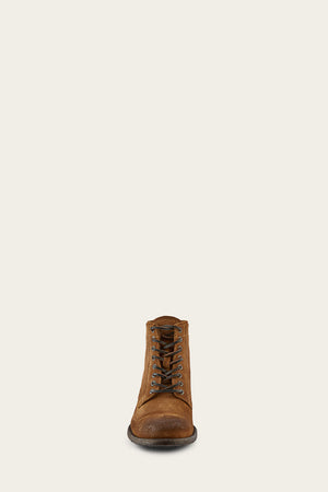 Tyler Lace Up - Tan Suede - Front